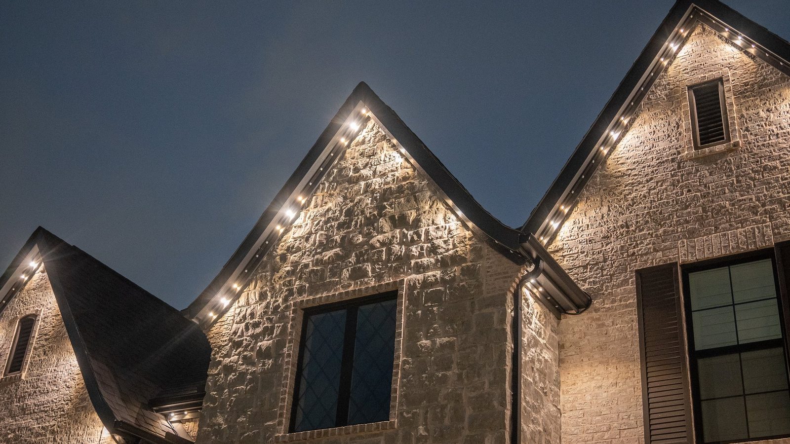 Custom pergola lighting at night